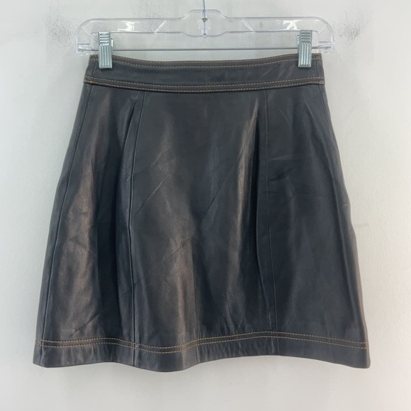 C/MEO Collective Black Leather Skirt - Picture 2 of 6